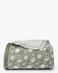 Audrey Sage Block Print Quilt