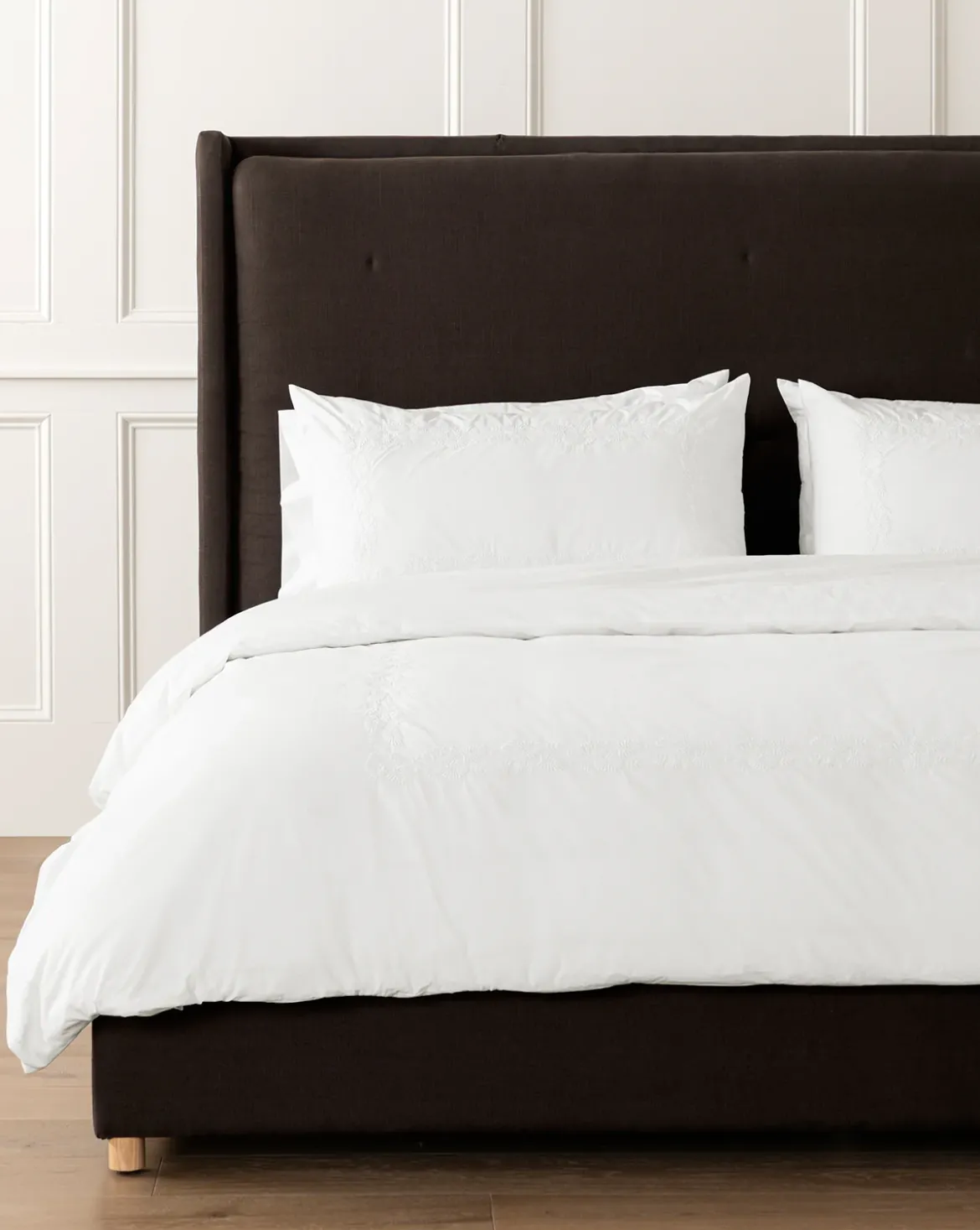 Bianca Organic Percale Embroidered Duvet Cover