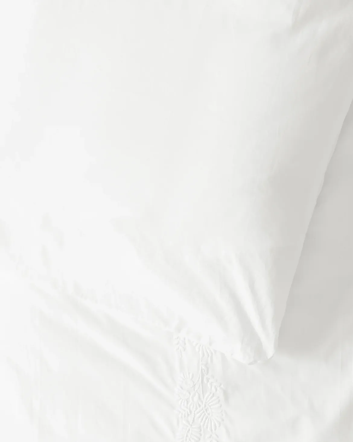 Bianca Organic Percale Embroidered Duvet Cover