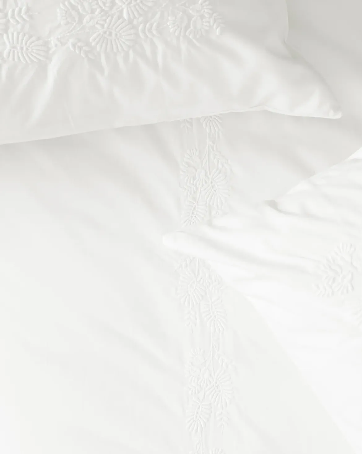 Bianca Organic Percale Embroidered Duvet Cover