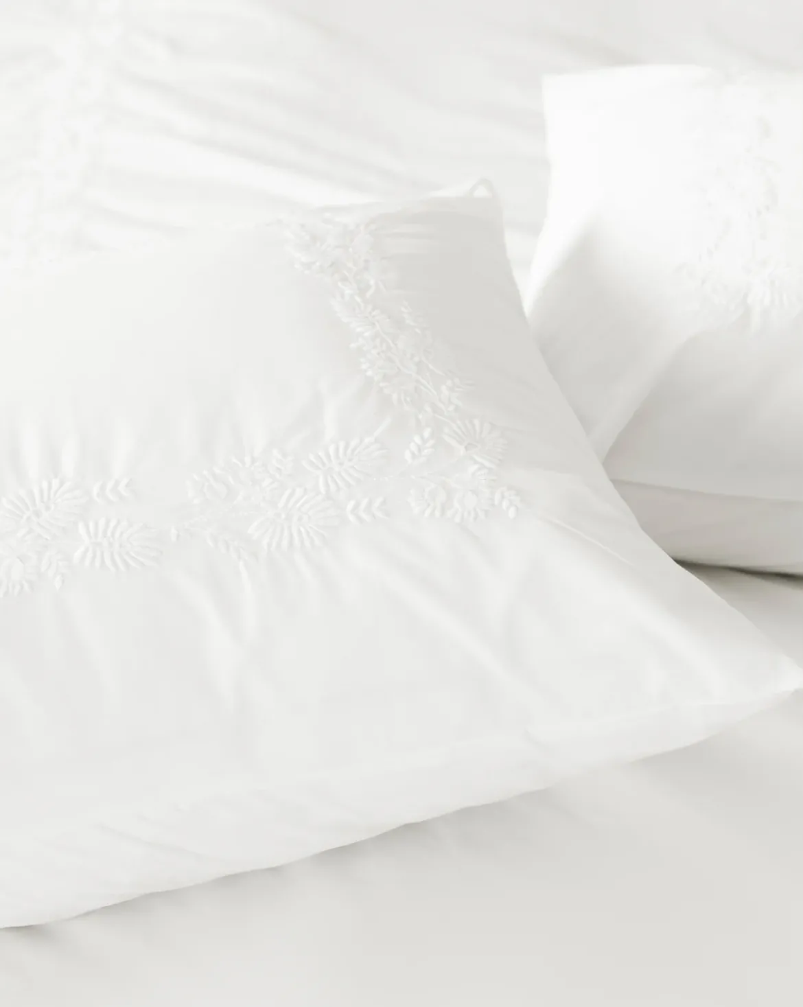 Bianca Organic Percale Embroidered Shams (Set of 2)