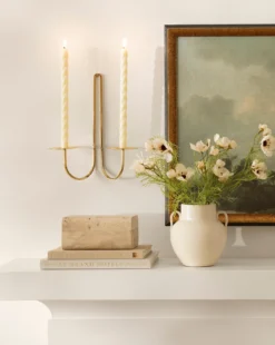 Brass Two Arm Candle Holder