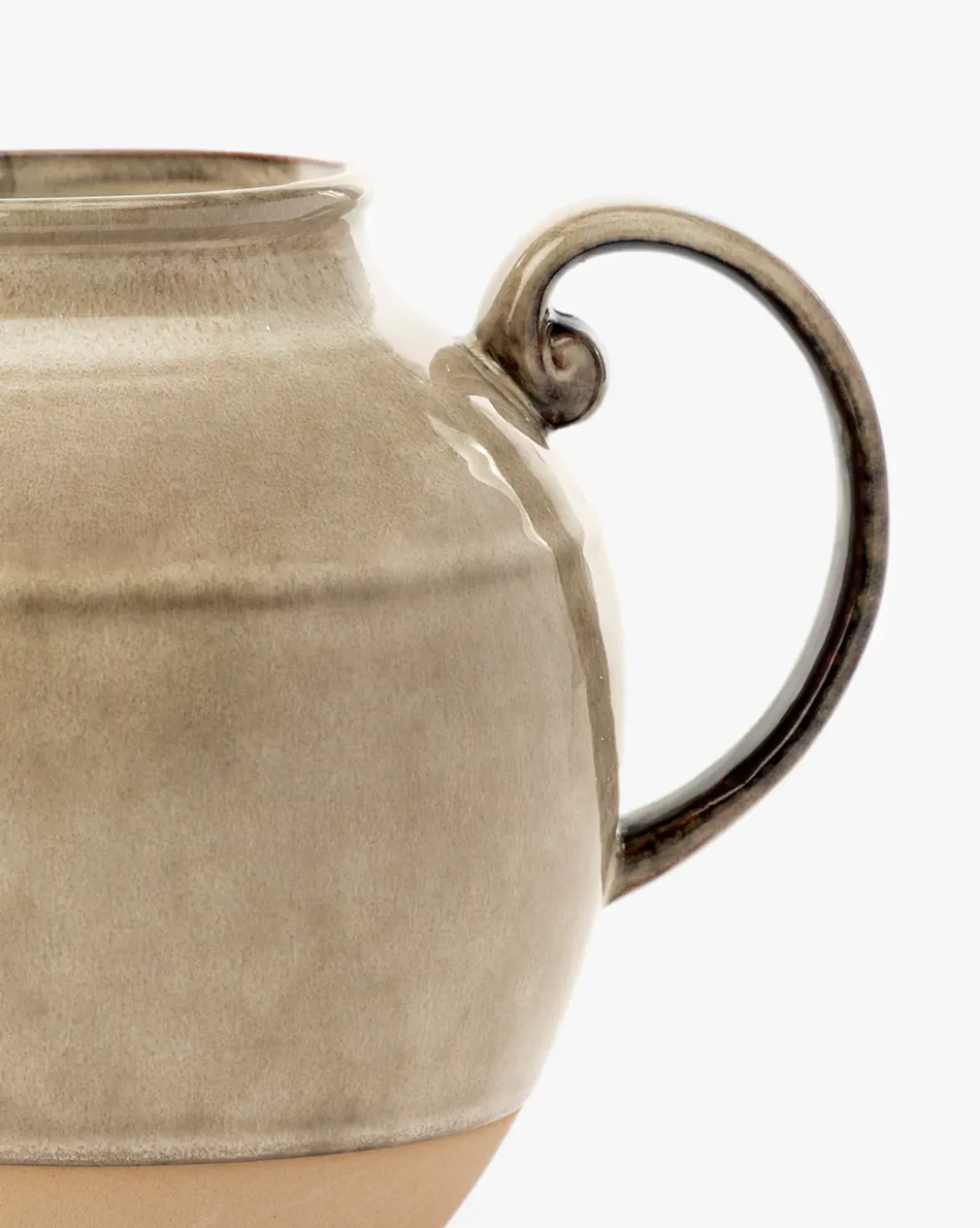 Brown Stoneware Pitcher