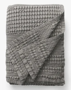 Carnel Gray Waffle Blanket