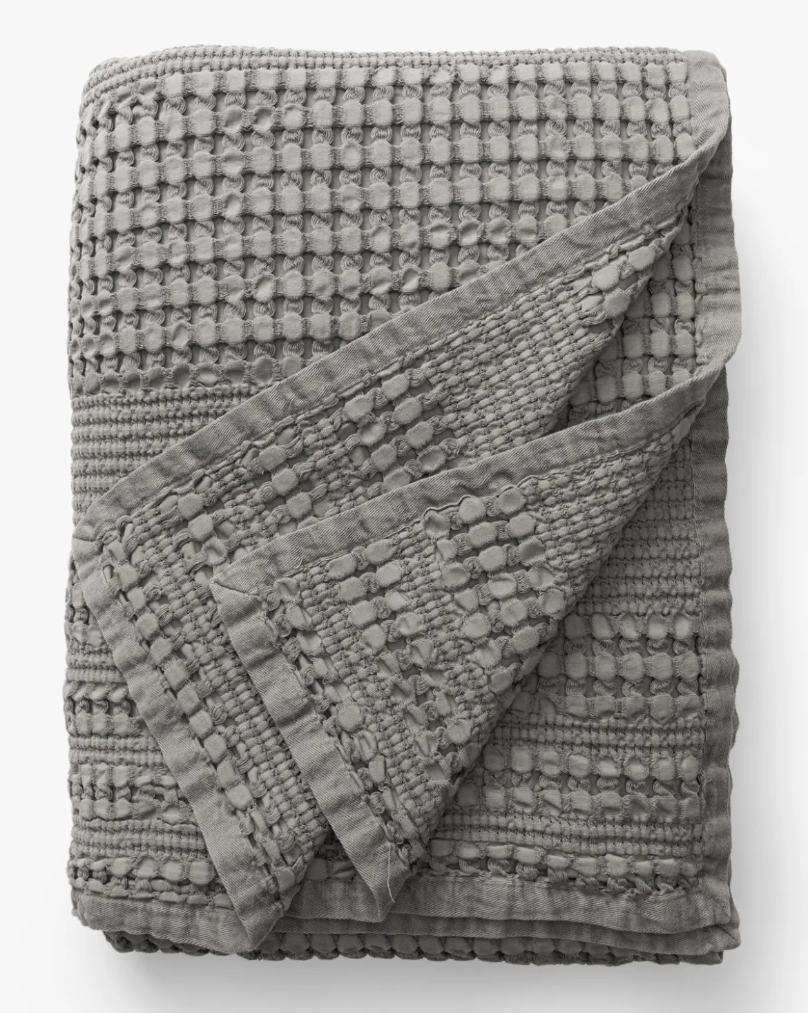Carnel Gray Waffle Blanket