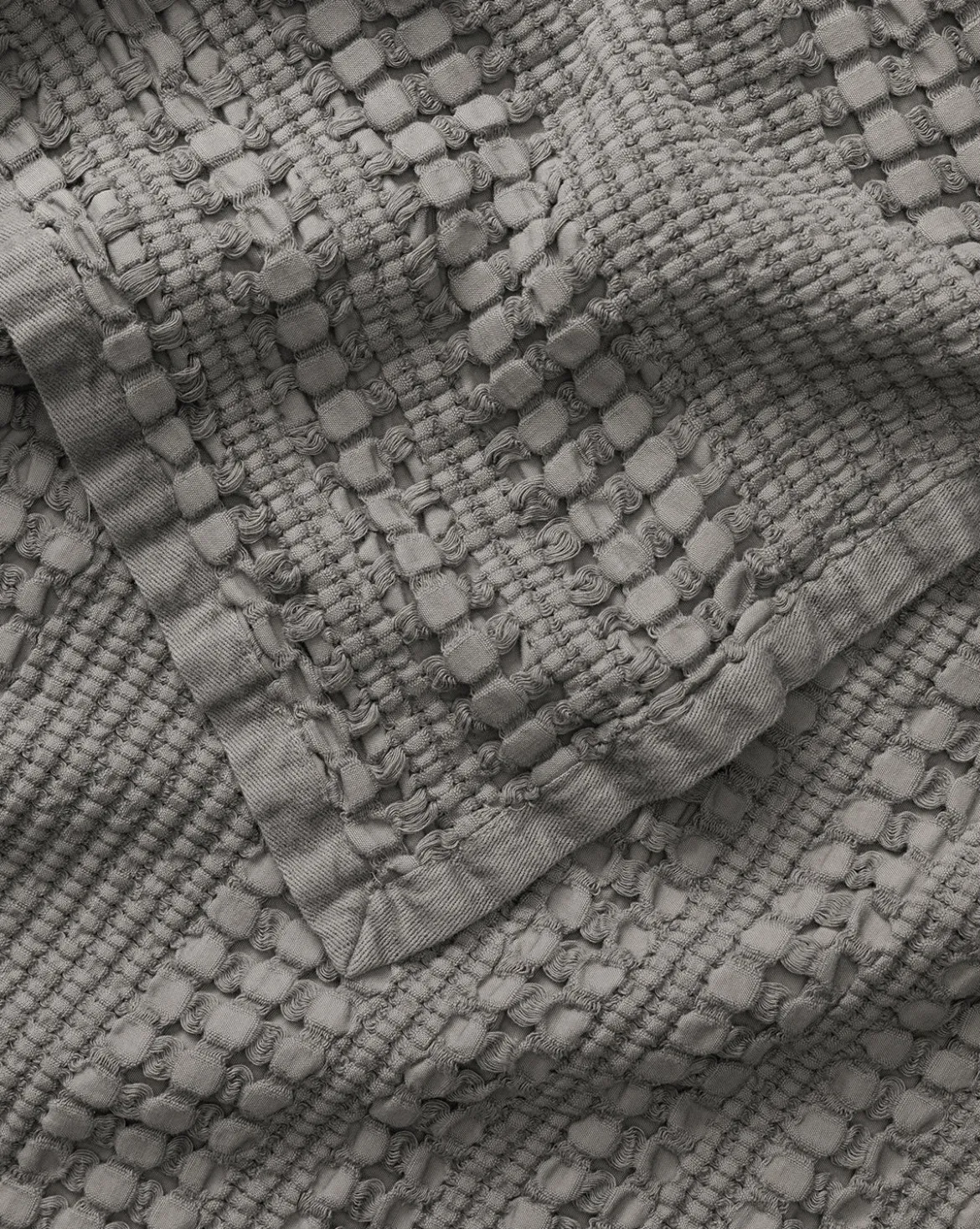 Carnel Gray Waffle Blanket