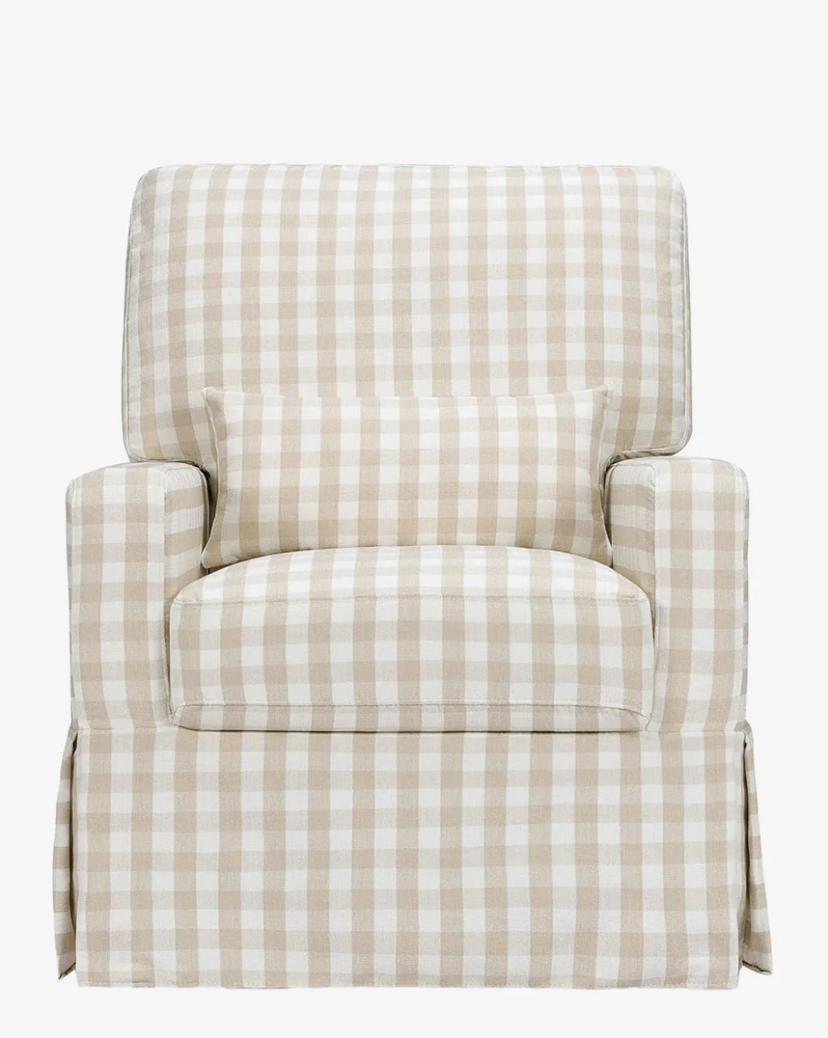 Crawford Pillowback Comfort Swivel Glider in Gingham