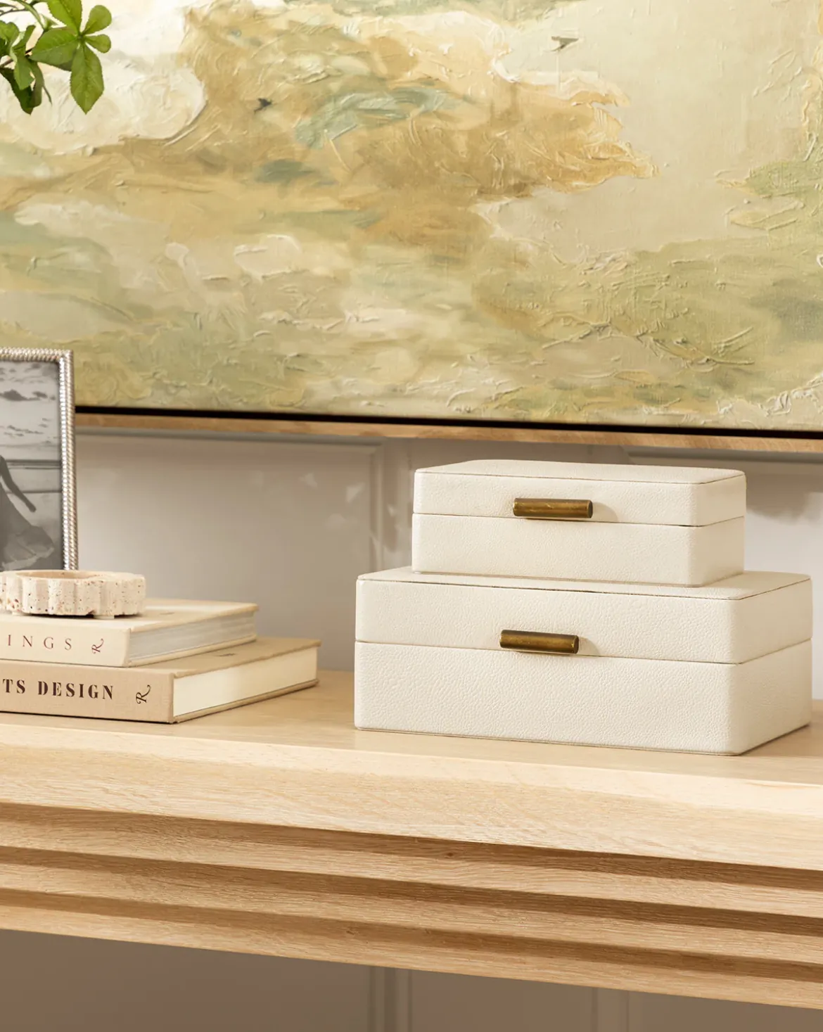 Cream Shagreen Box