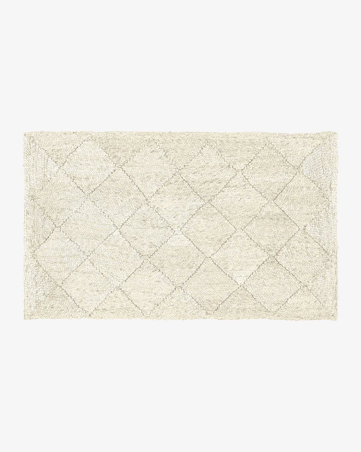 Diamond Braided Bleached Jute Rug
