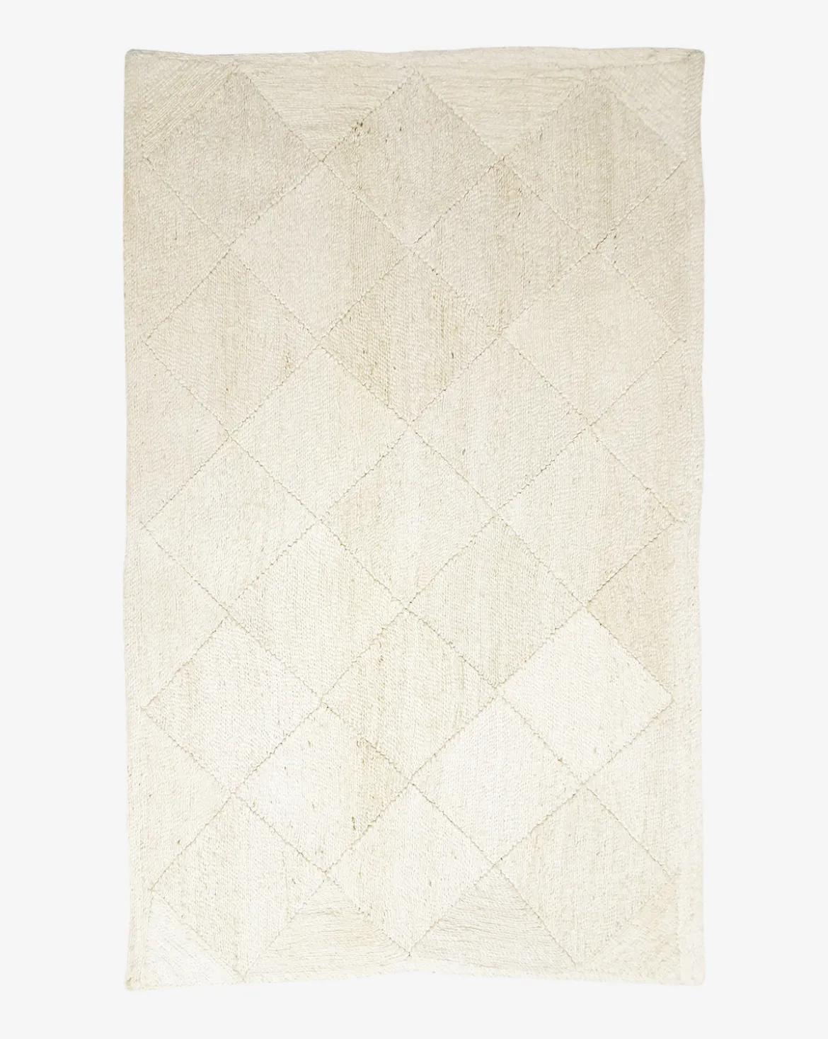 Diamond Braided Bleached Jute Rug