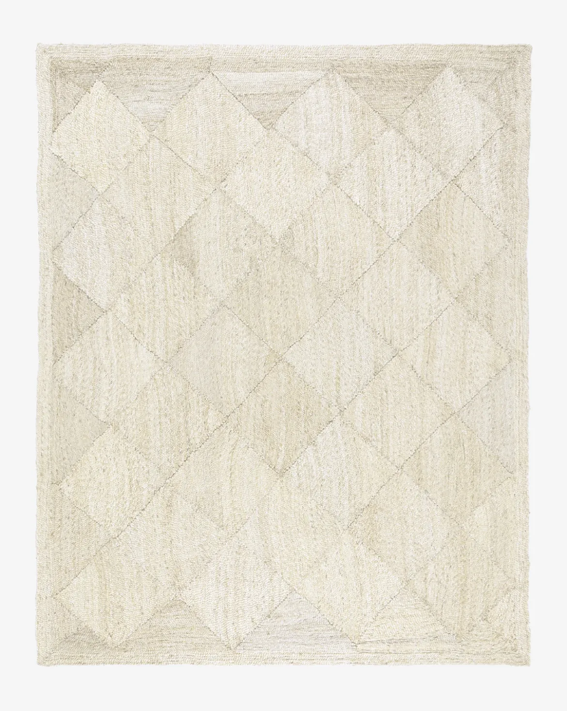 Diamond Braided Bleached Jute Rug