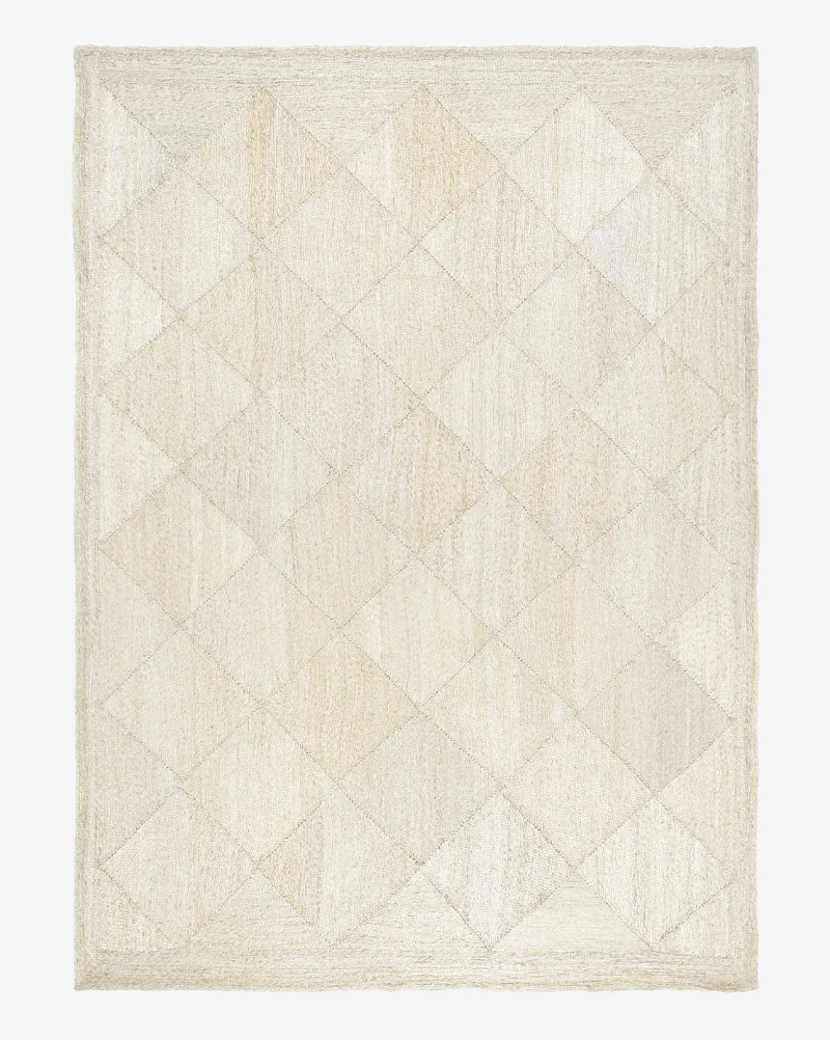 Diamond Braided Bleached Jute Rug