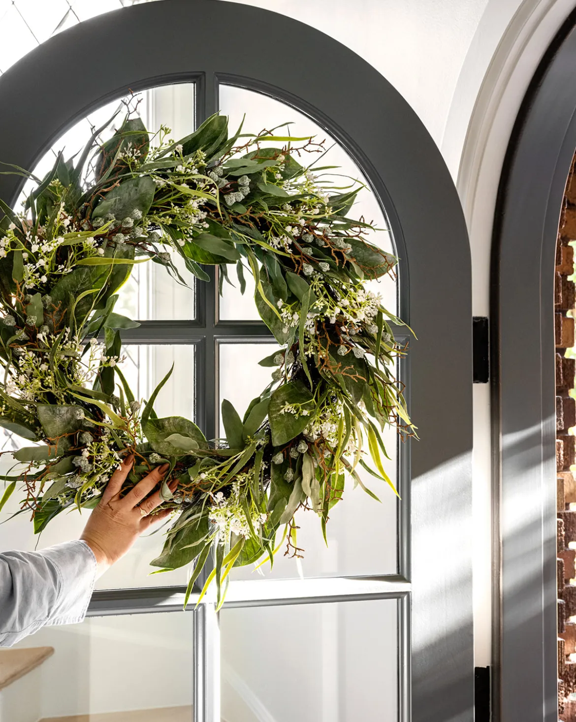 Faux Wild Grass & Eucalyptus Wreath