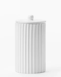 Fluted Lidded Bathroom Canister
