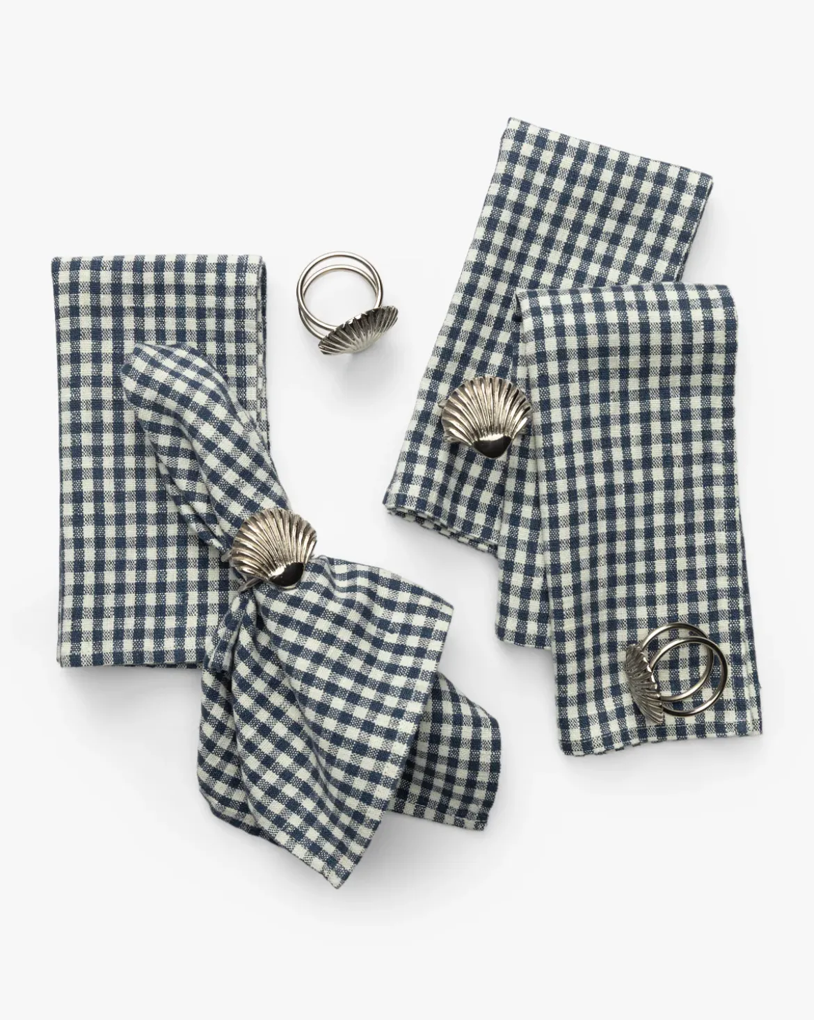 Gingham Check Linen Napkins (Set of 4)