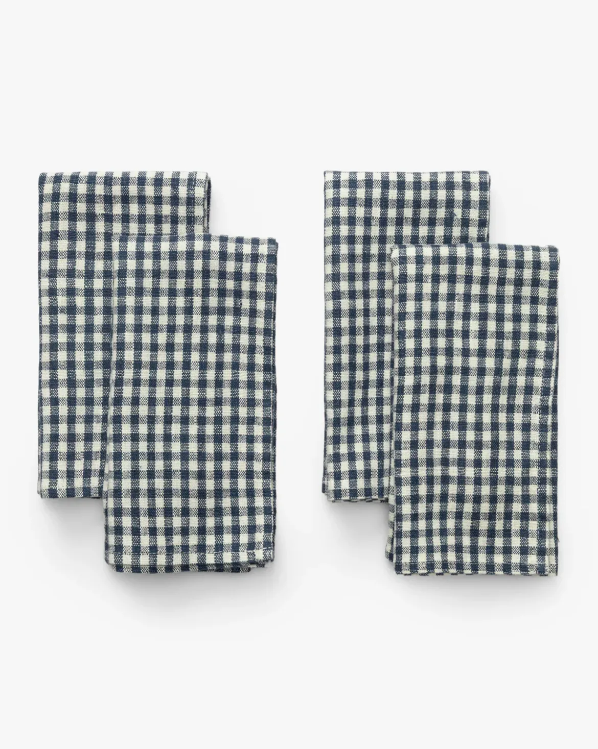 Gingham Check Linen Napkins (Set of 4)