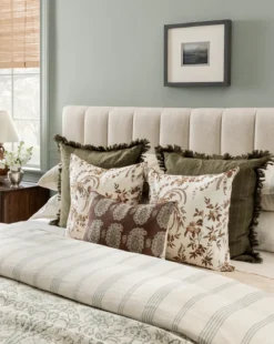 Ginny Block Print Linen Pillow Cover