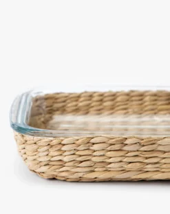 Glass Baking Dishes with Hand-Woven Lattice (Set of 2)