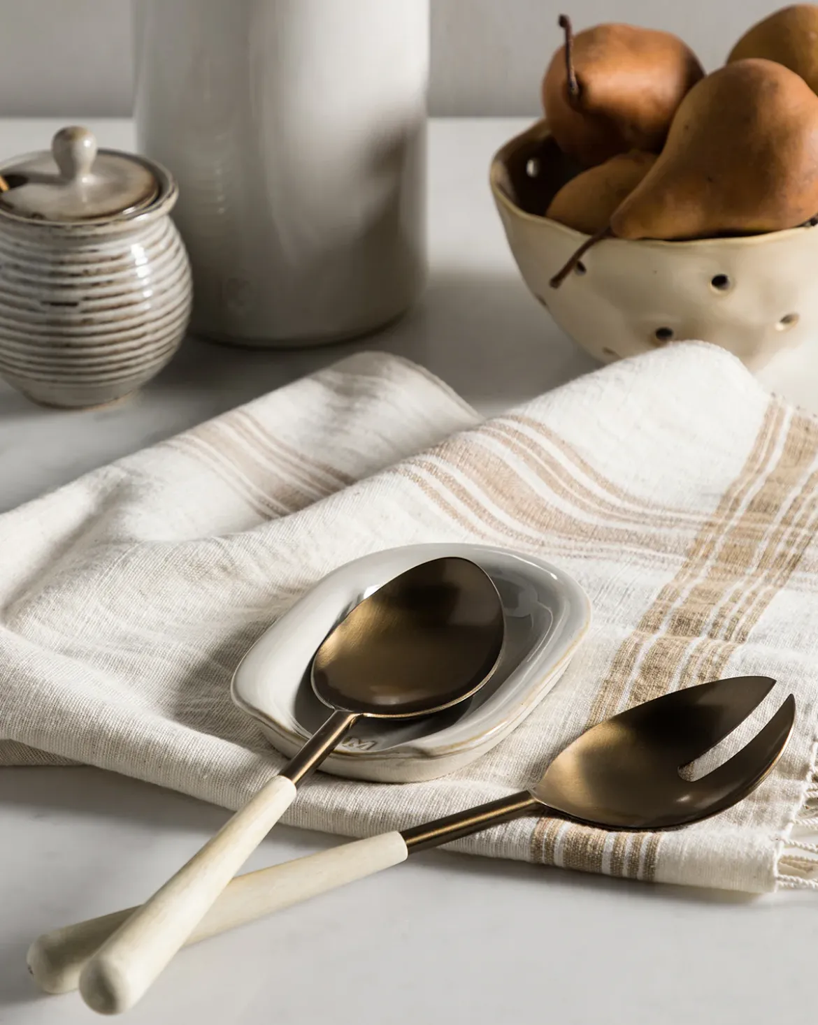 Glazed Stoneware Spoon Rest
