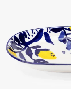 Hand-Painted Stoneware Lemon Platter