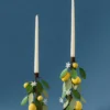 Hand-Painted Toleware Taper Holders (Set of 2)