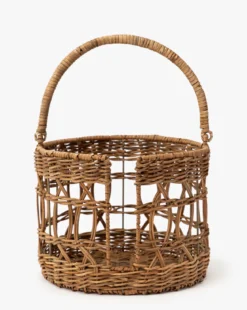 Hand-Woven Wicker Plate Basket