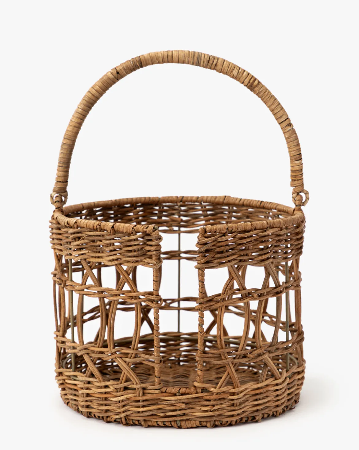 Hand-Woven Wicker Plate Basket