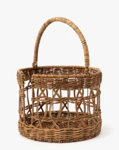 Hand-Woven Wicker Plate Basket