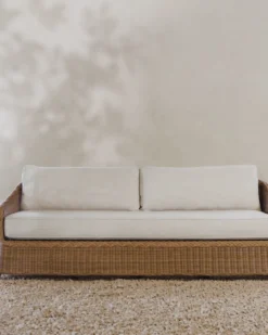 Haviland Outdoor Sofa with Perennials Taupe Stripe 88