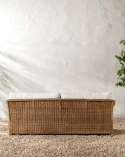 Haviland Outdoor Sofa with Perennials Taupe Stripe 88