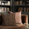 Isolde Velvet Block Print Pillow Cover