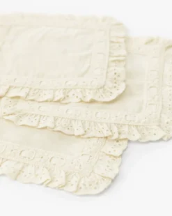 Lace Trim Cocktail Napkins (Set of 4)