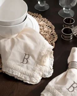 Lace Trim Napkins (Set of 4)