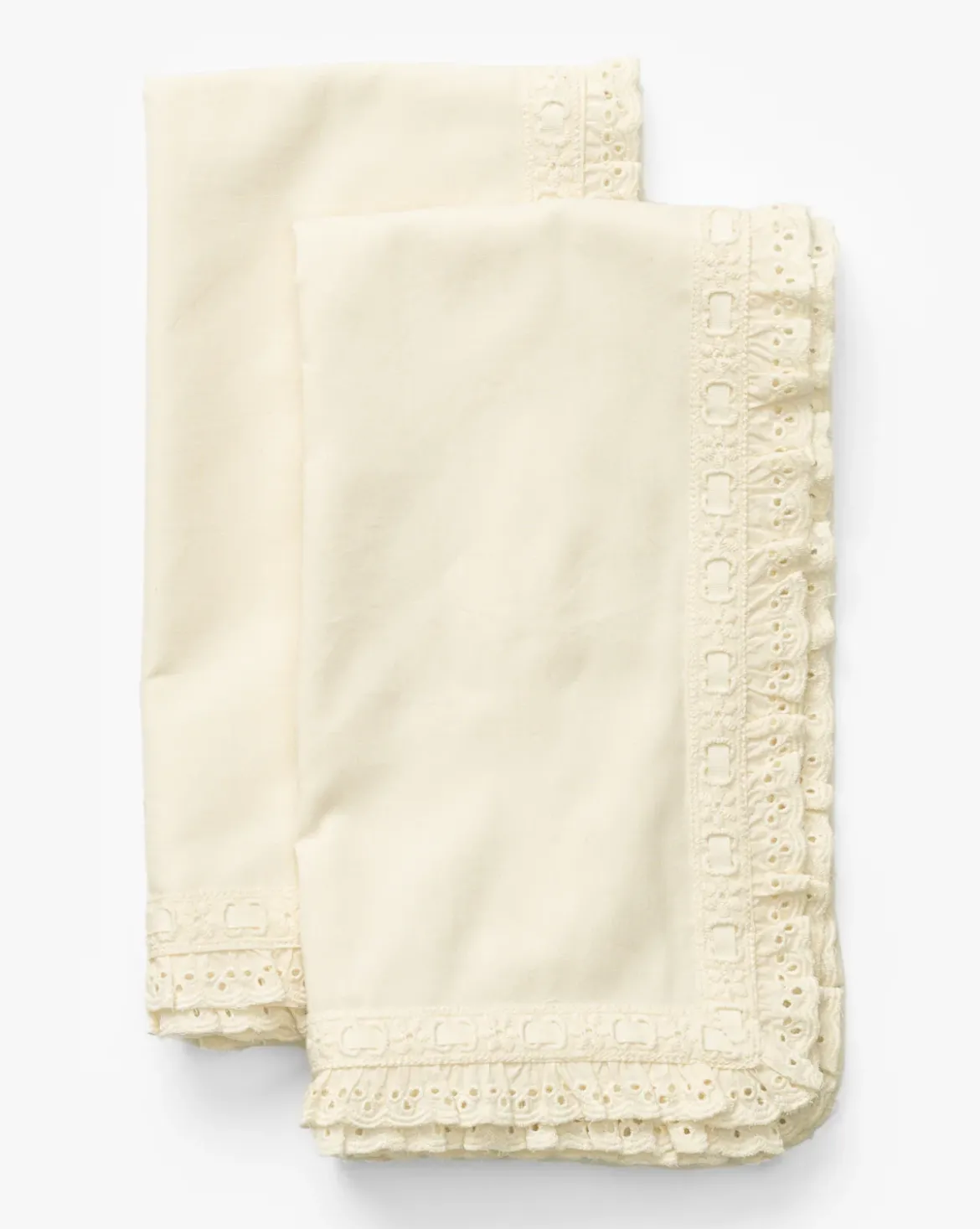 Lace Trim Napkins (Set of 4)