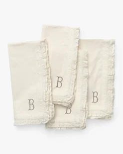 Lace Trim Napkins (Set of 4)