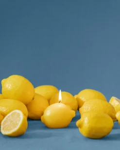 Lemon Shaped Unscented Candle