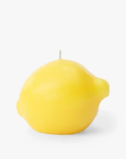 Lemon Shaped Unscented Candle