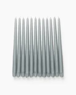 Light Gray Taper Candles (Set of 12)