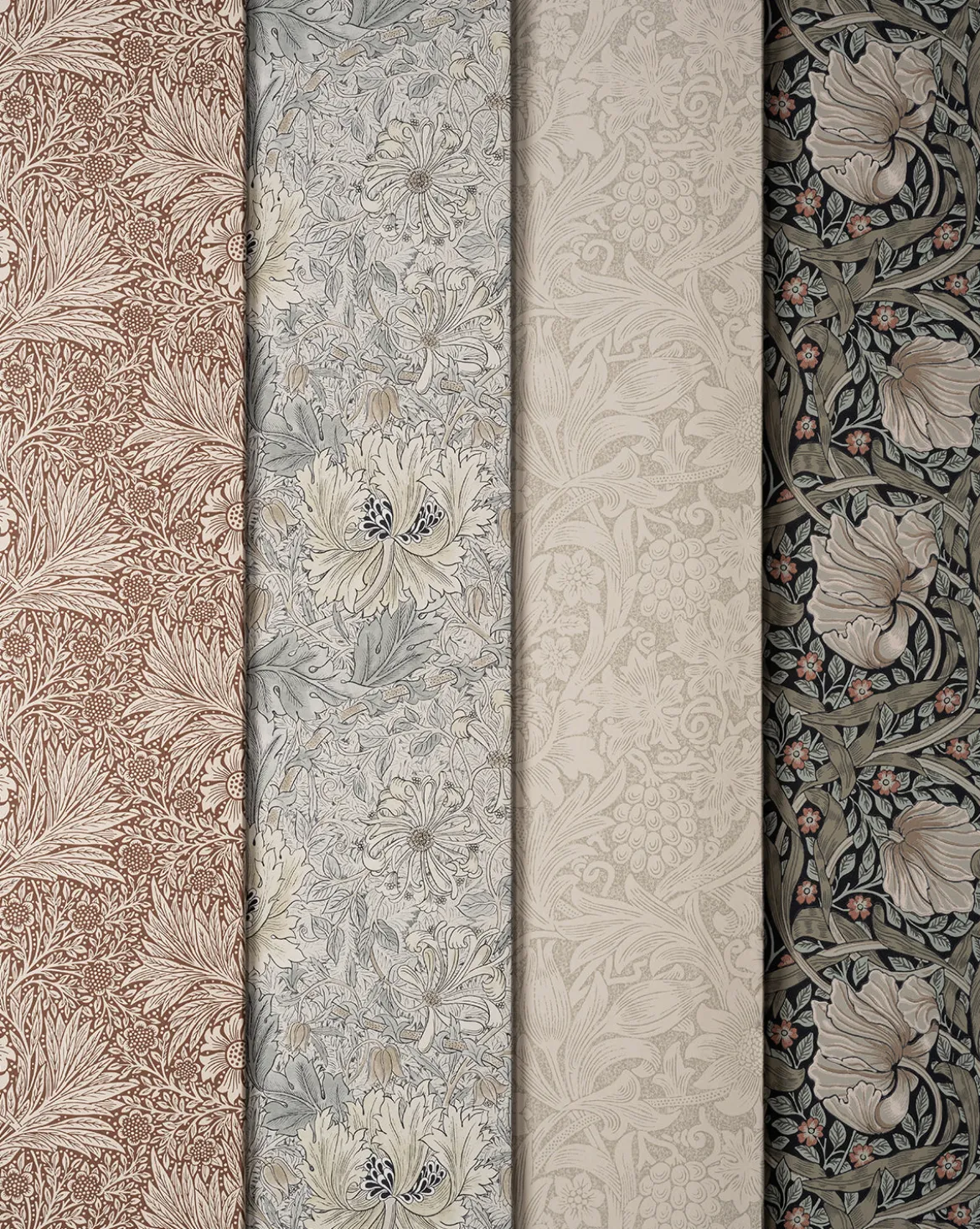 Morris & Co. x McGee & Co. Honeysuckle & Tulip Slate Blue Wallpaper