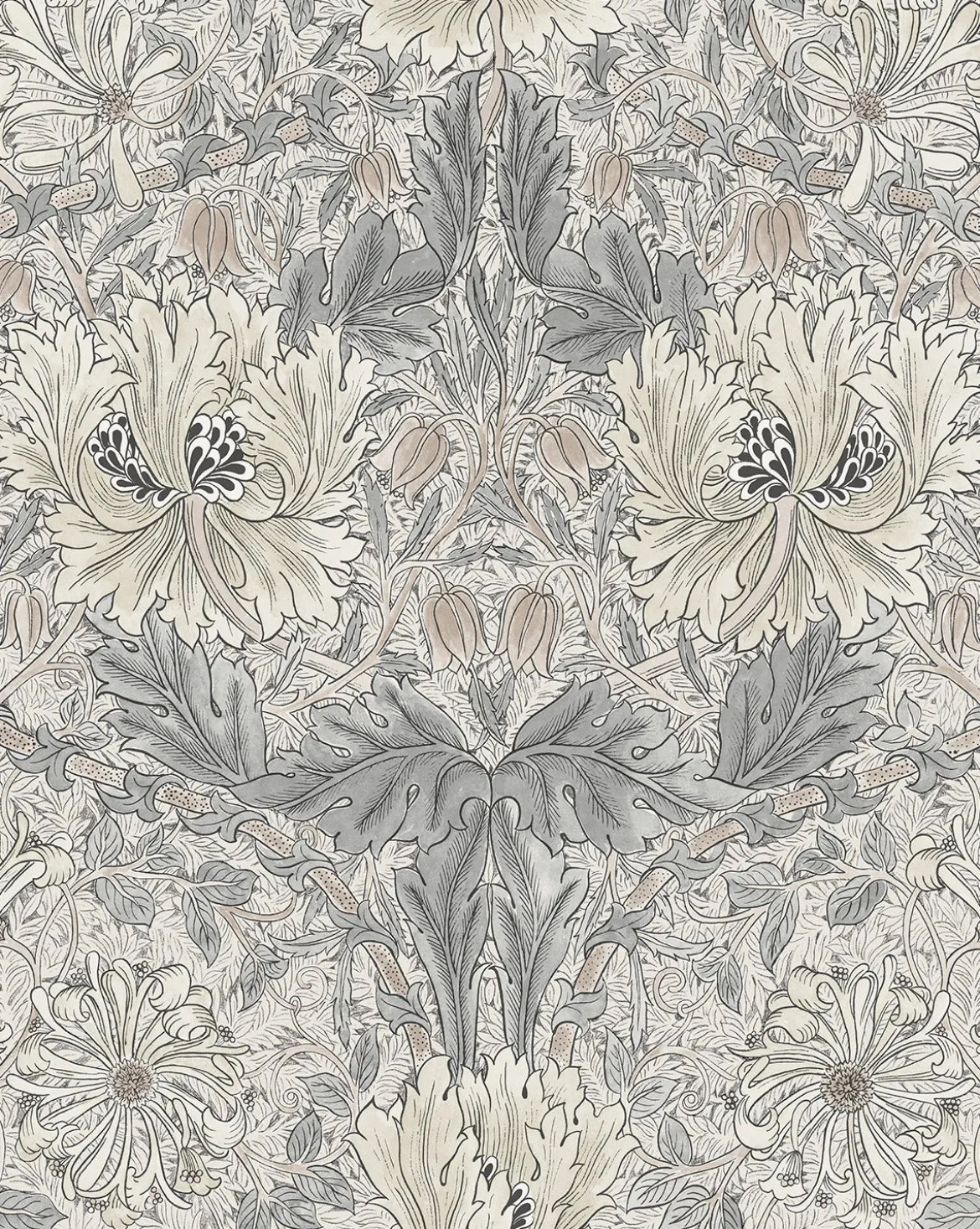 Morris & Co. x McGee & Co. Honeysuckle & Tulip Slate Blue Wallpaper
