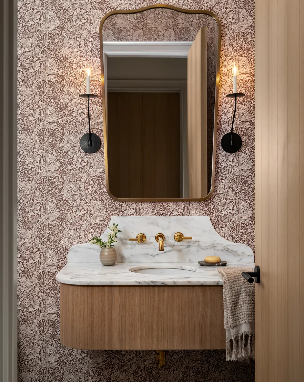 Morris & Co. x McGee & Co. Marigold Umber Wallpaper