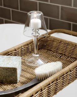 Neeva Glass & Silver Tealight Lamp