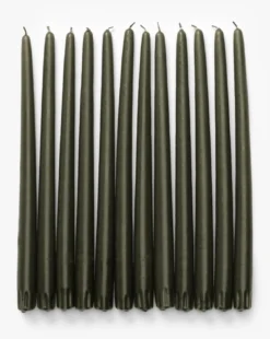Olive Taper Candles (Set of 12)