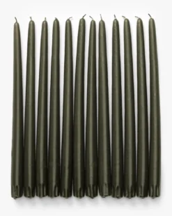 Olive Taper Candles (Set of 12)