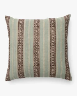 Porter Block Print Linen Pillow Cover