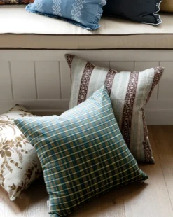 Porter Block Print Linen Pillow Cover