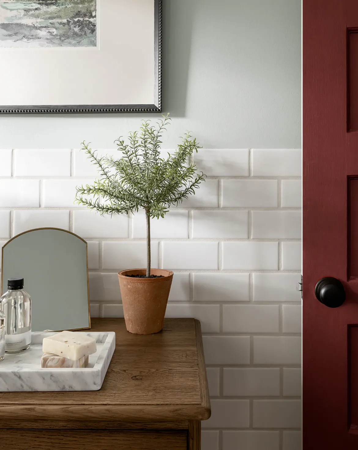 Potted Faux Rosemary Topiary