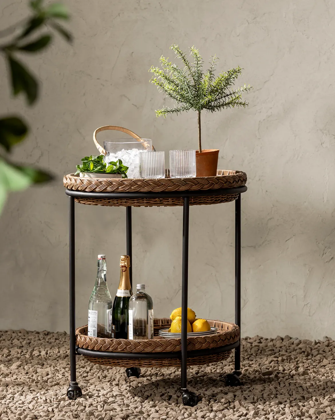 Potted Faux Rosemary Topiary