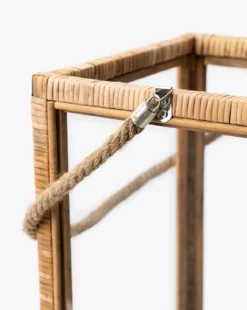 Rattan & Glass Lantern