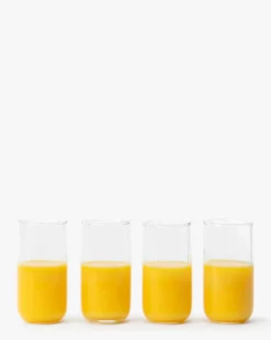 Ribbed Tall Drinking Glasses (Set of 4)